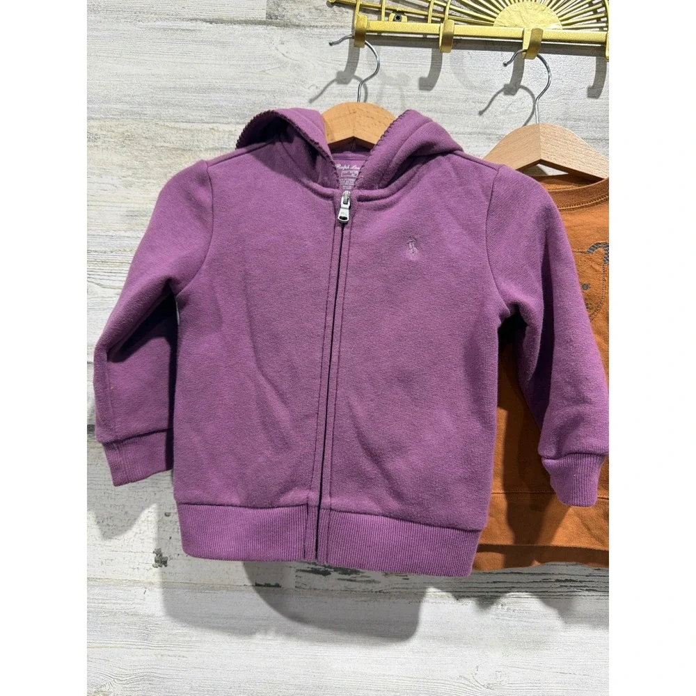 Ralph Lauren Easy Peasy Just One You Girls 12M Purple Tan Long Sleeve Bundle